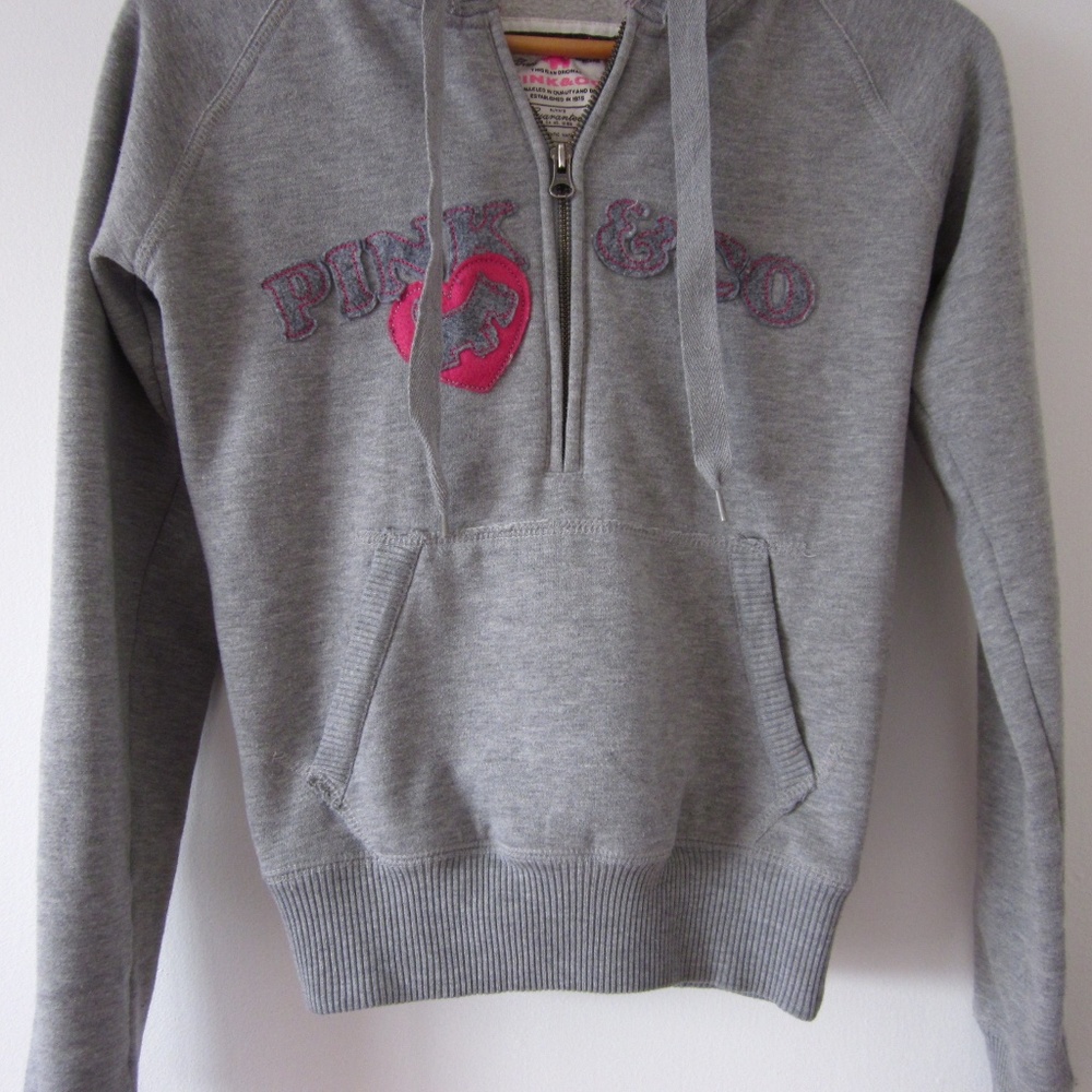 Pink&Co - Grey 1/2 Zip Hoodie - Picture 3 of 5